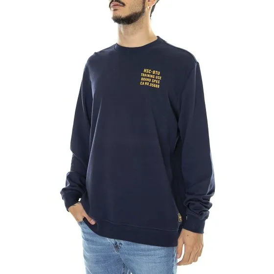 Herschel Mens Logo Peacoat / Golden Glow Crew-Neck Sweatshirt