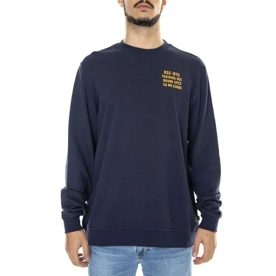 Herschel Mens Logo Peacoat / Golden Glow Crew-Neck Sweatshirt