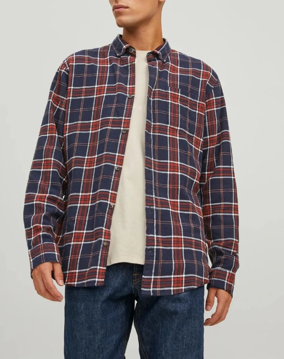 Jack & Jones Classic Check Long Sleeve Shirt Hawaiian Sunset