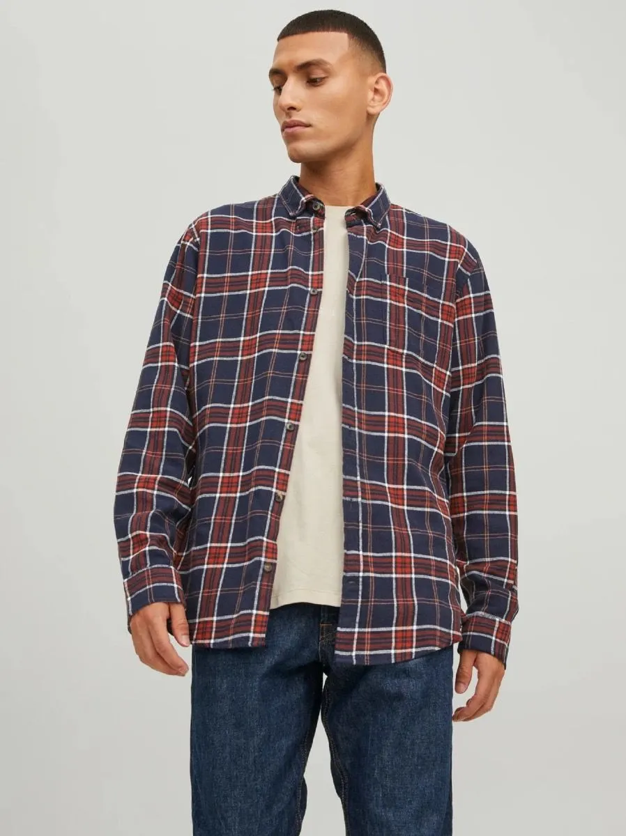 Jack & Jones Classic Check Long Sleeve Shirt Hawaiian Sunset