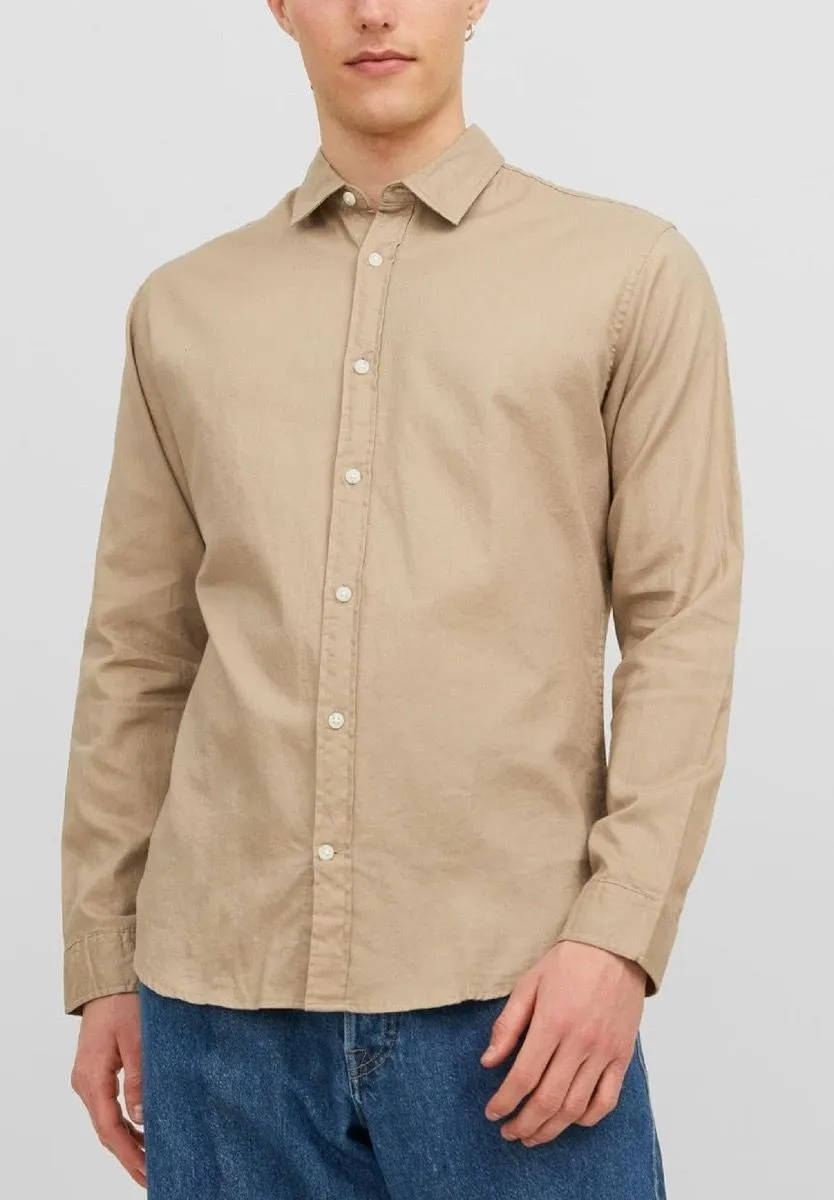 Jack & Jones Gingham Plain Long Sleeve Shirt Crockery