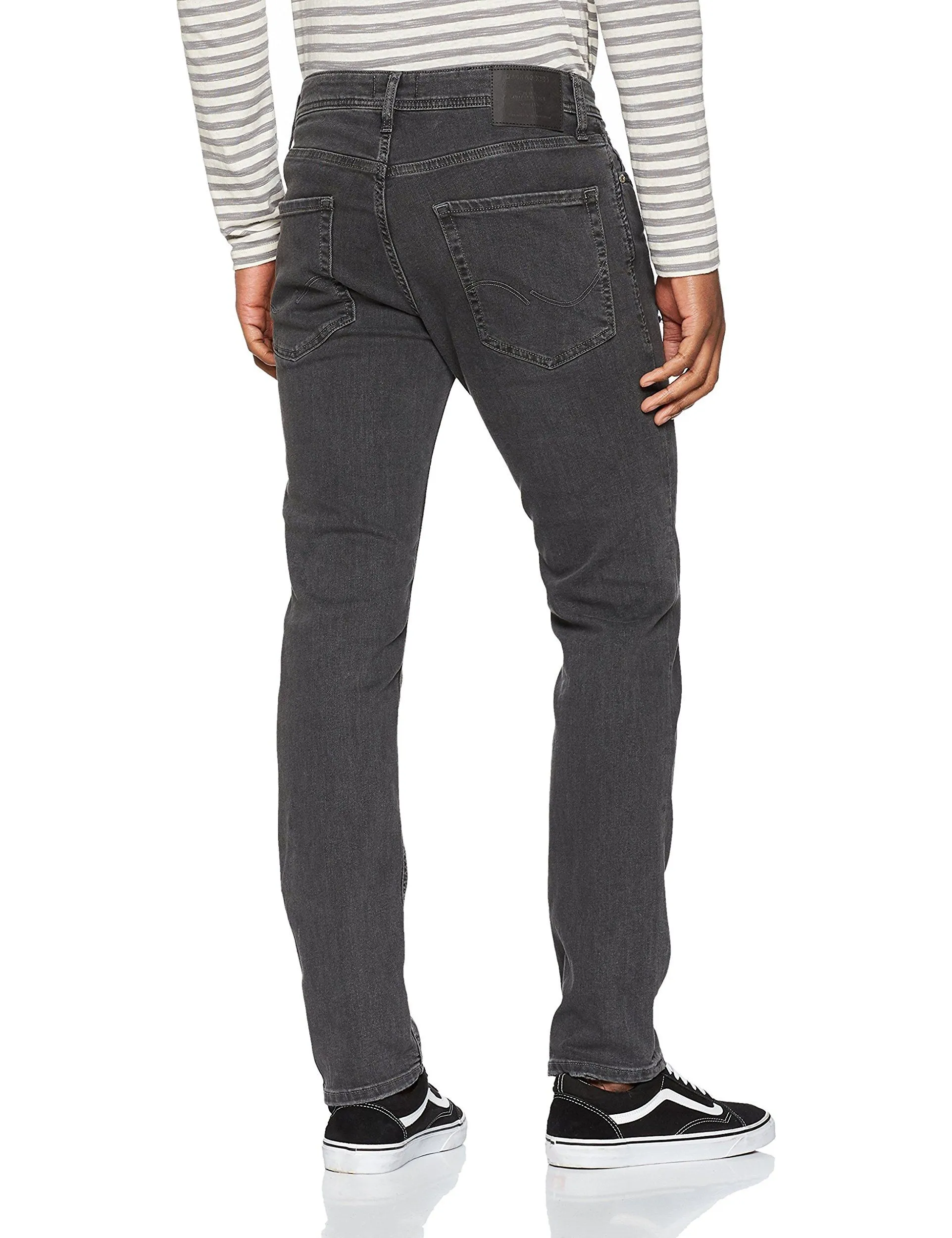 Jack & Jones Tim Slim Fit Jeans Ripped Faded Grey Denim