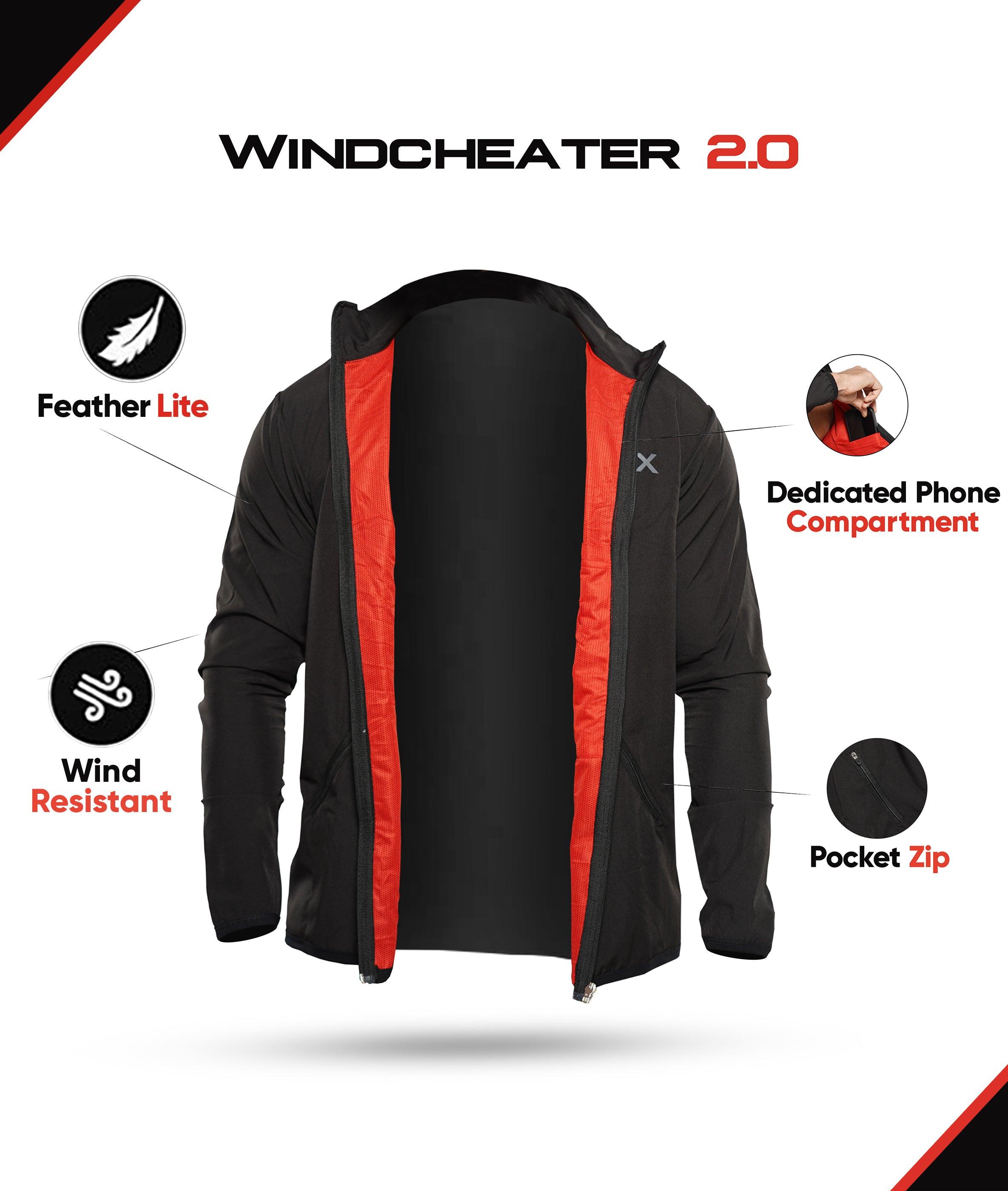 Jet Black GymX Summer Windcheater (Dedicated Phone Pocket)