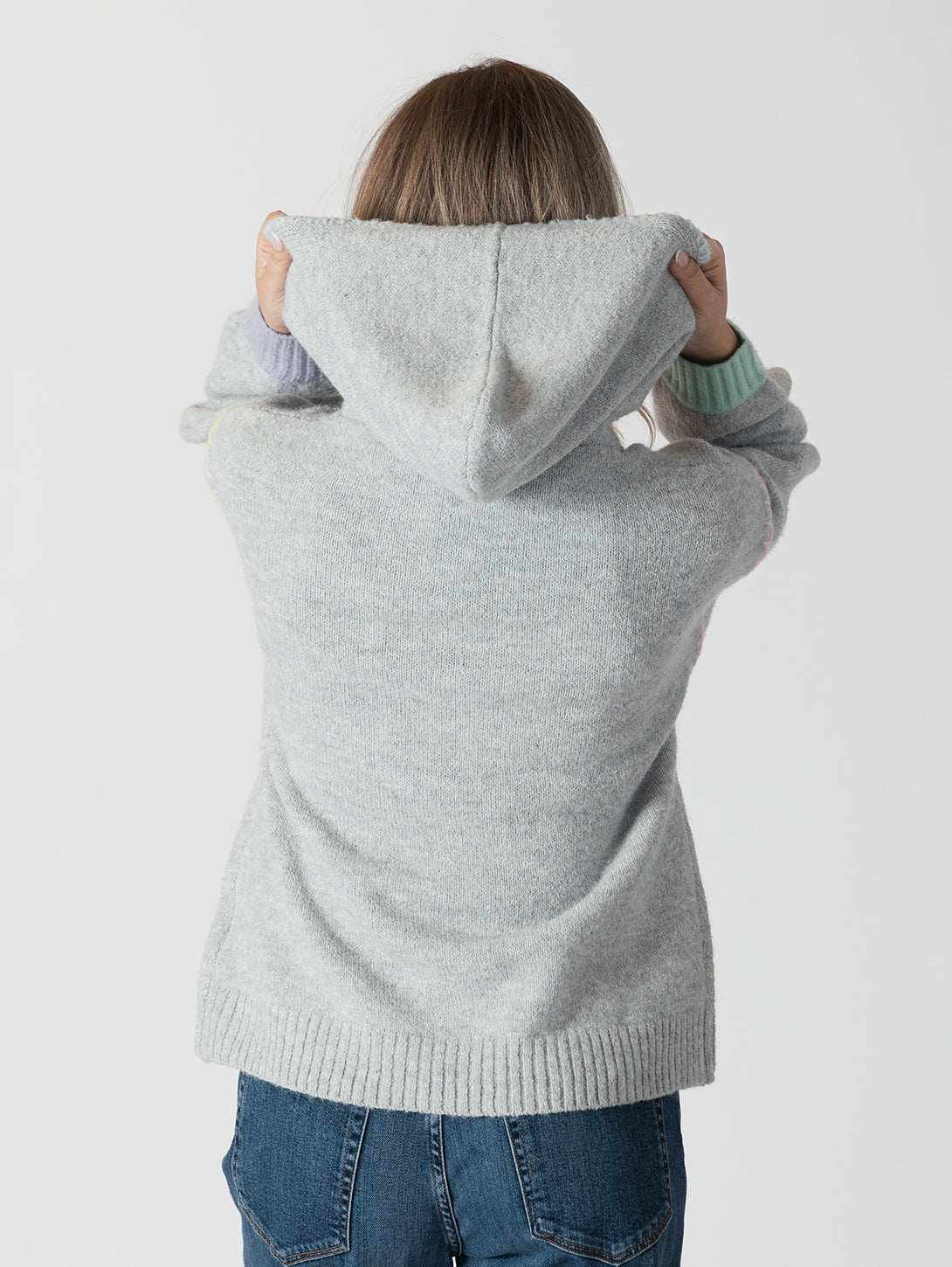 Joyce Hoodie - Grey/Multi Stitch