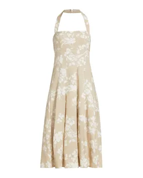 Khaki and Ivory Floral Amalia Dress