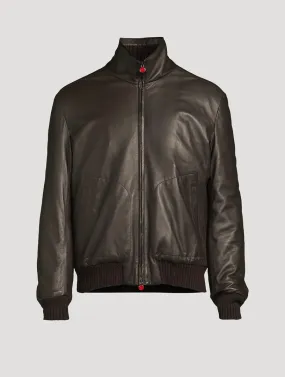 KITON Leather Bomber Jacket