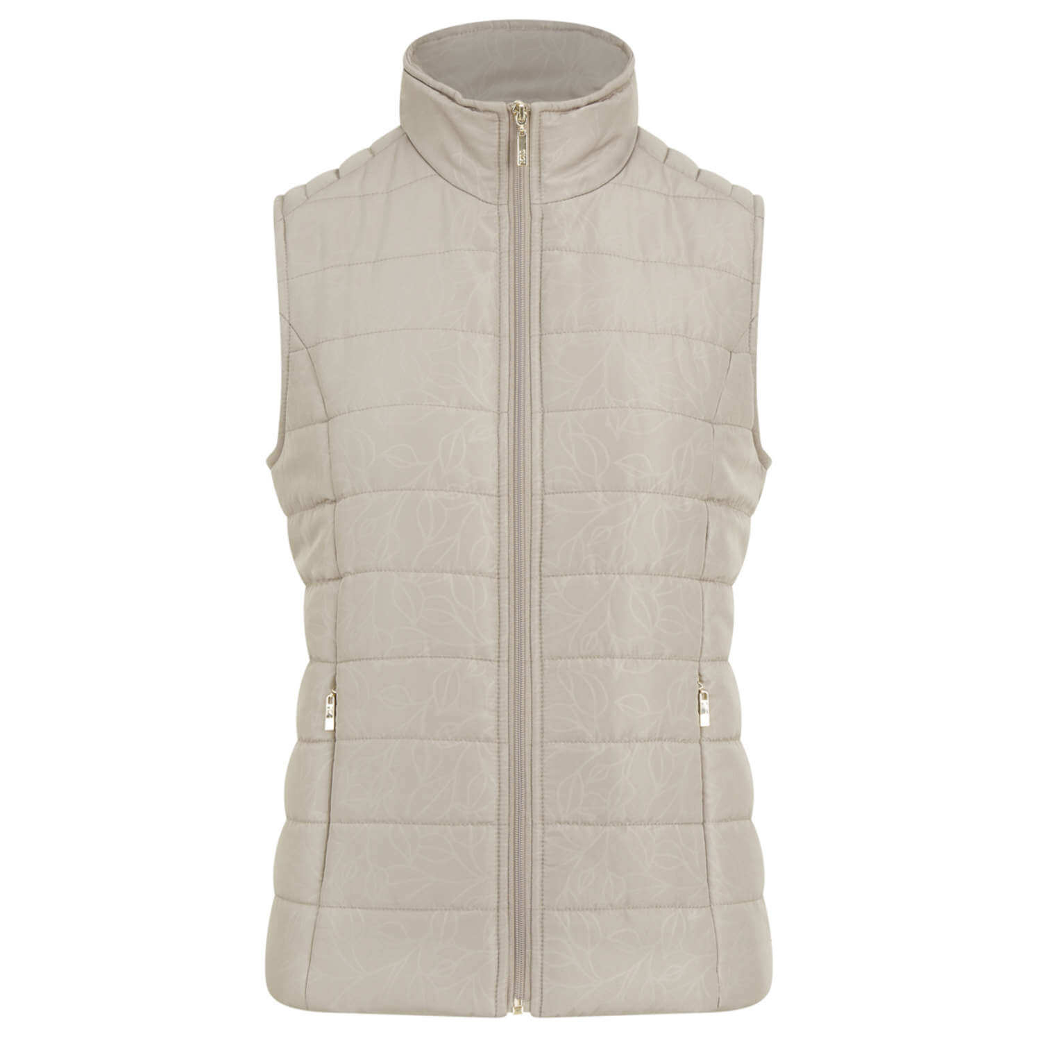 Leaf Print Gilet - Taupe