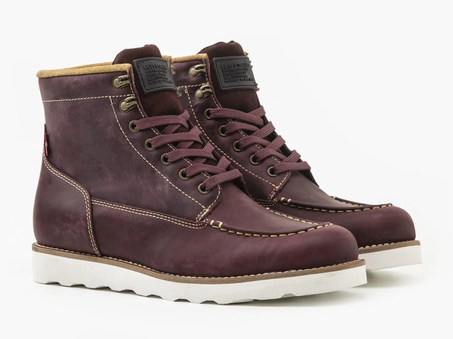 Levi's¬Æ Darrow Mocc Lace Up Leather Boots Dark Bordeaux