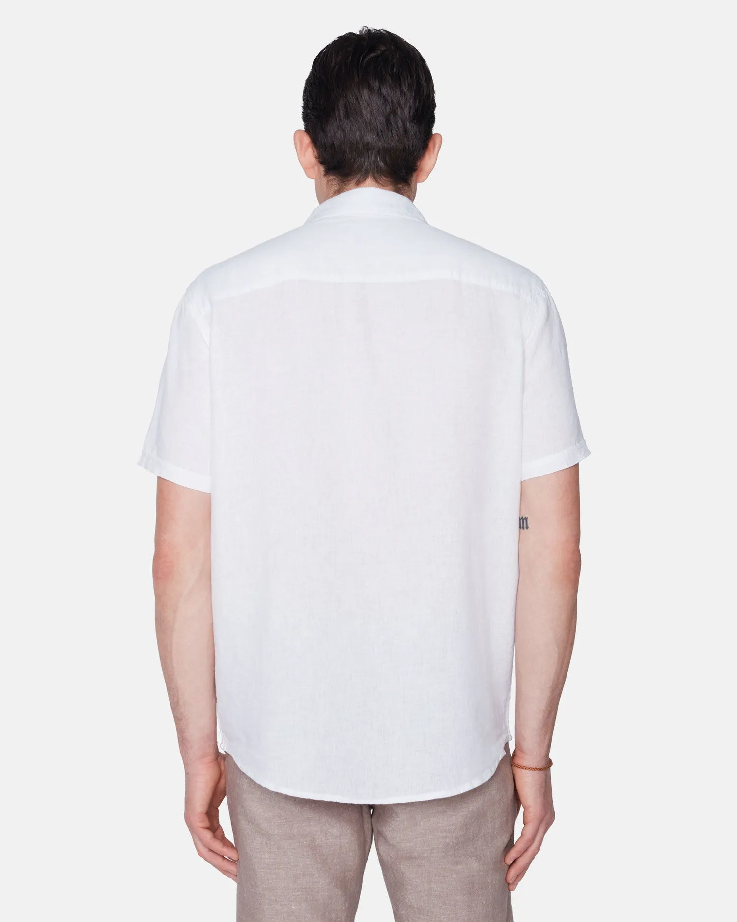 LINEN BLEND SHORT SLEEVE SHIRT