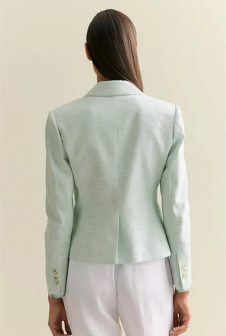 Linen Cotton Double Breasted Blazer