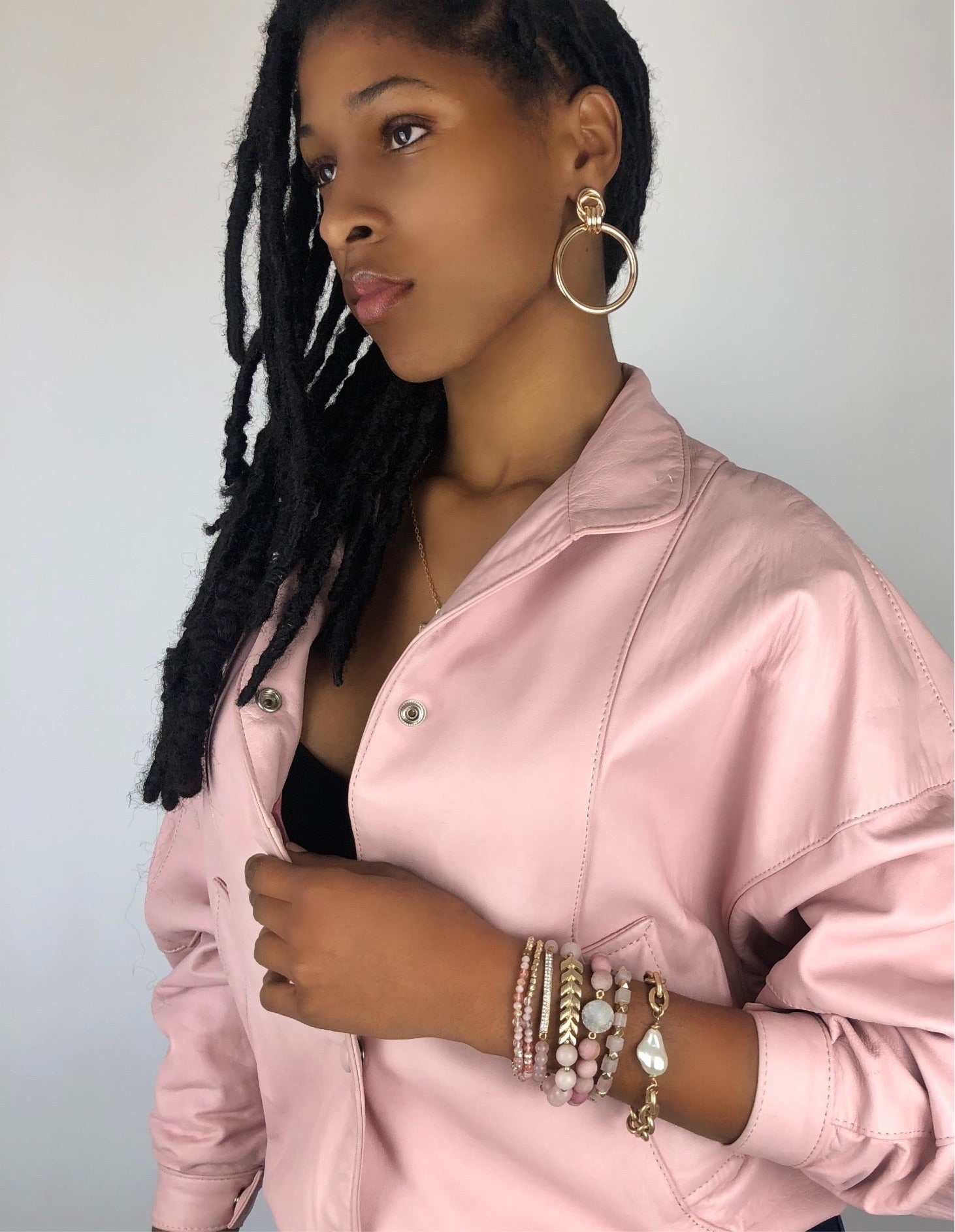 Live: 86 Posh Pink Vintage 80’s Leather Jacket