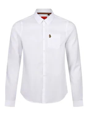 Luke 1977 Telford Oxford Long Sleeve Shirt White