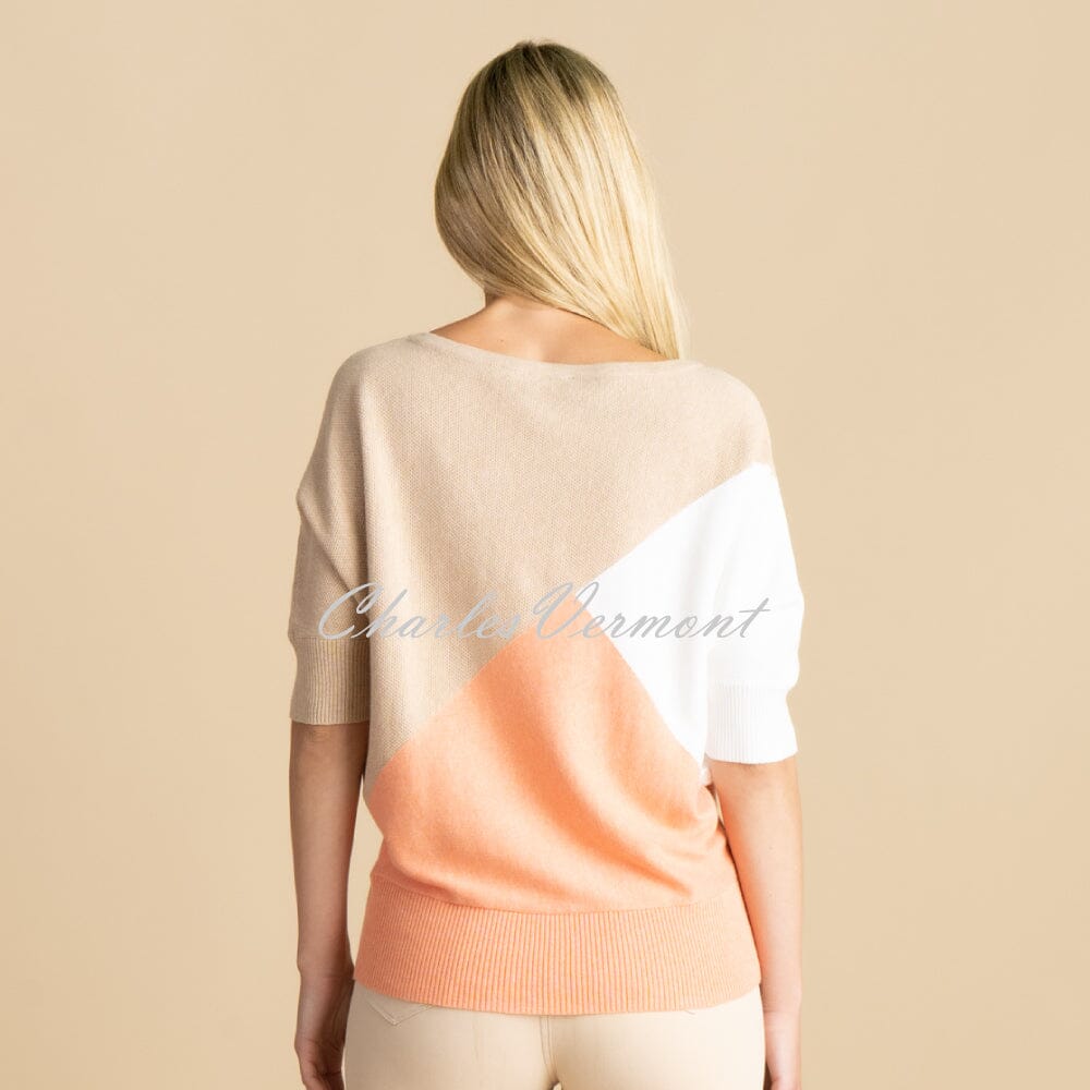 Marble Sweater - Style 7011-196 (Champagne / Orange / White)