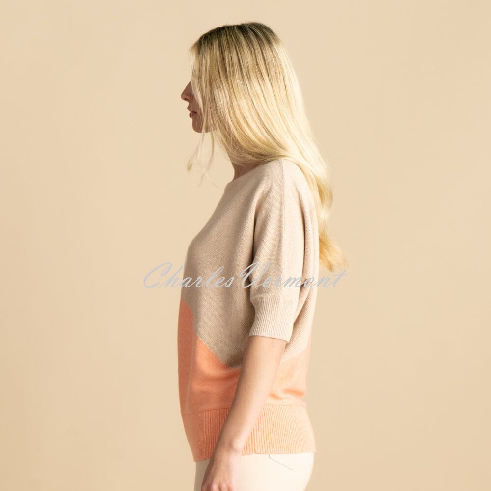 Marble Sweater - Style 7011-196 (Champagne / Orange / White)