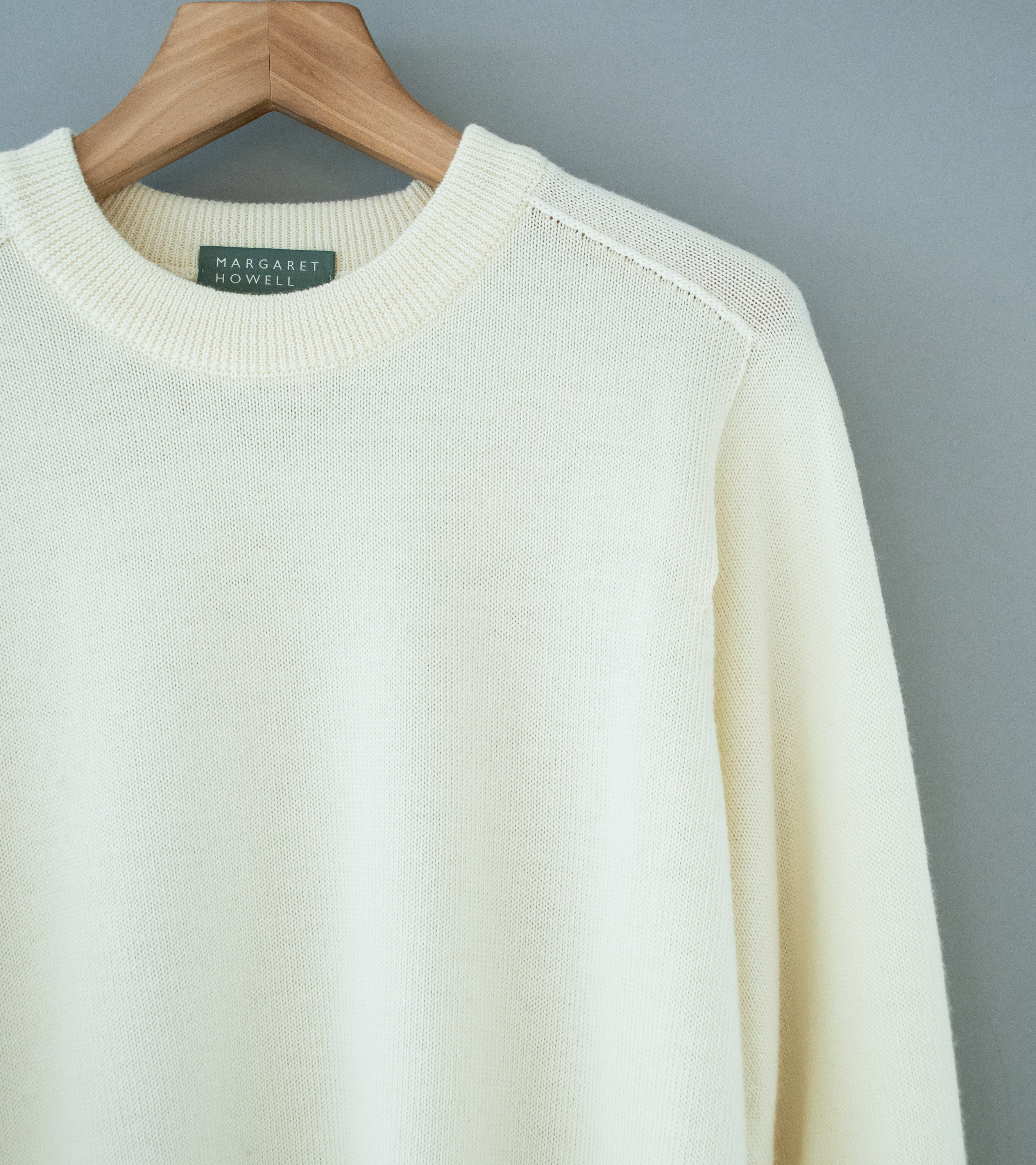 Margaret Howell 'Seamless Crew' (Off White Pure Wool)