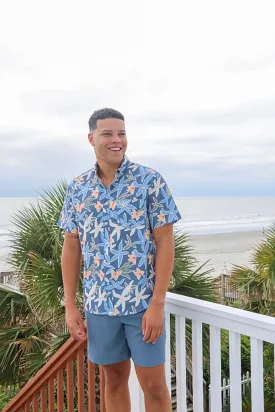 Men's Button Down Shirt in Tropical Flowers