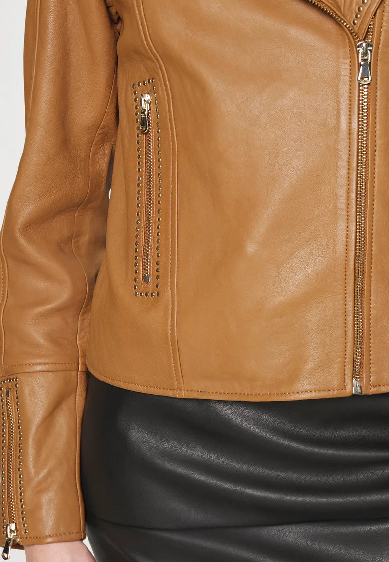 Mos Mosh - Metha Leather Jacket Chipmunk Tan