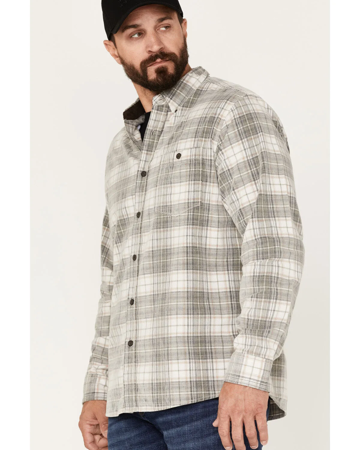 North River Men's Corduroy Medium Plaid Long Sleeve Button Down Shirt