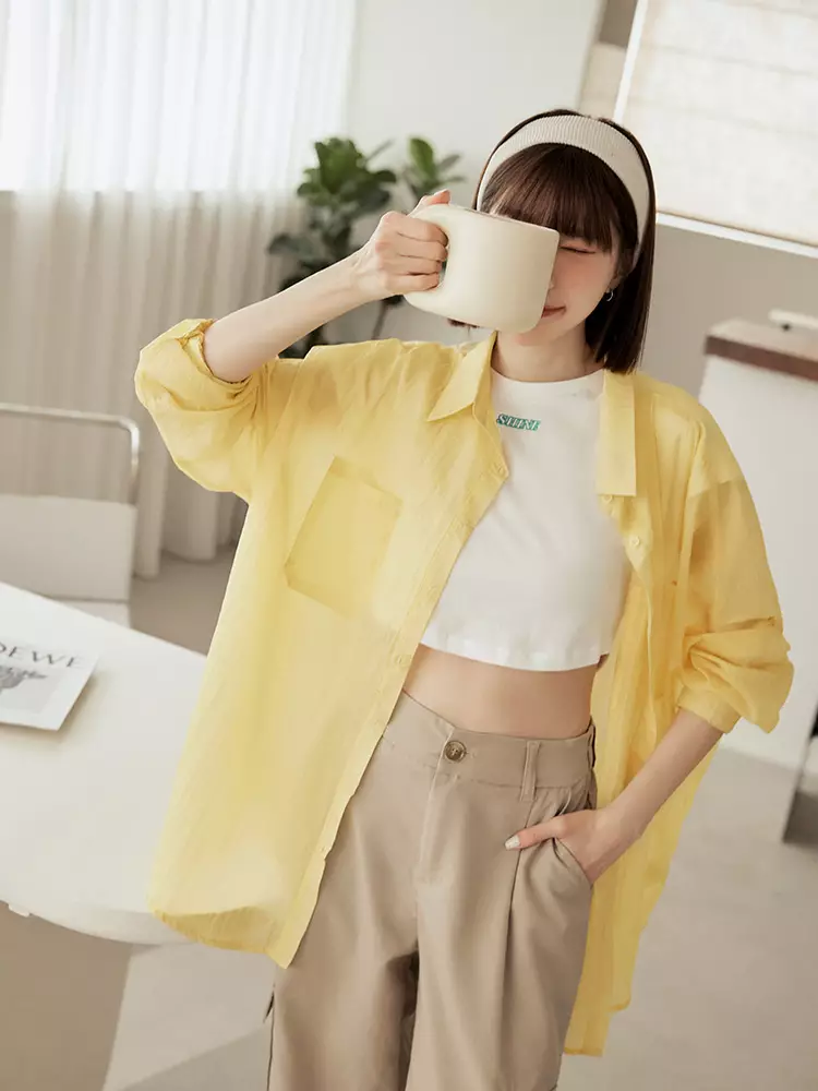 OBSTYLE Cooling Ultra-Light Button-Down Shirt [AB19408]