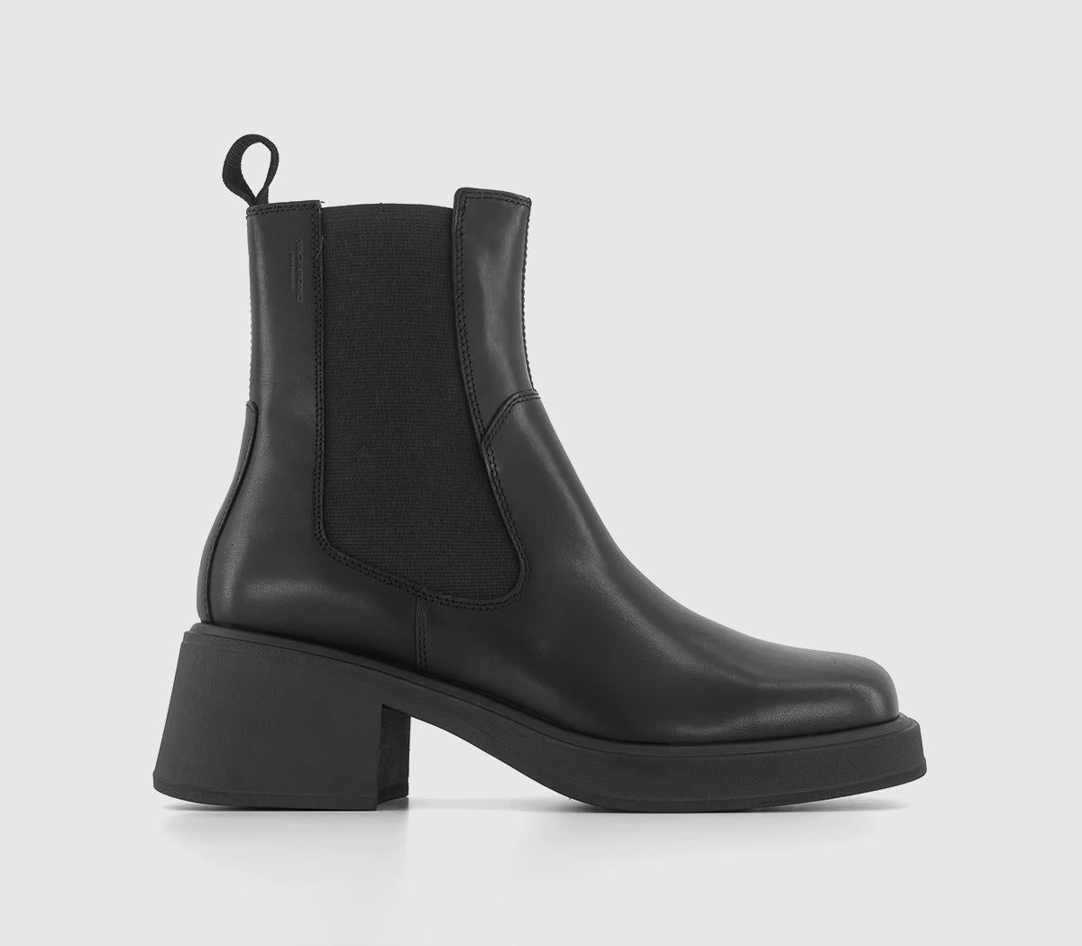 Odd Sizes - Womens Vagabond Dorah Chelsea Boots Black - UK Sizes Right 5/Left 6