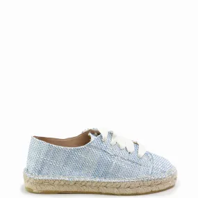 Papanatas Blue Tweed Lace Up Espadrille