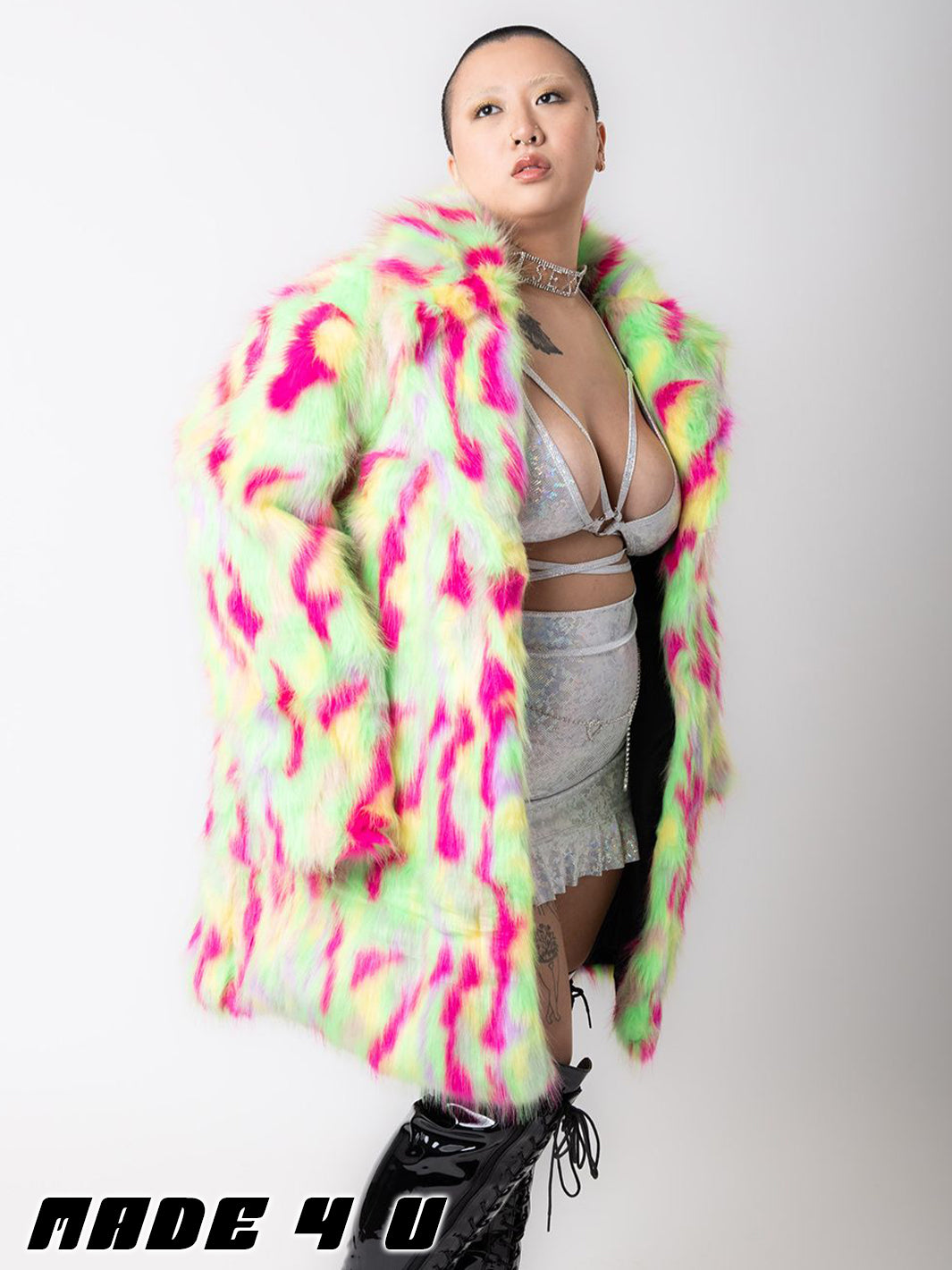 PARTY MONSTER FAUX FUR JACKET - MID LENGTH  MADE 4 U 