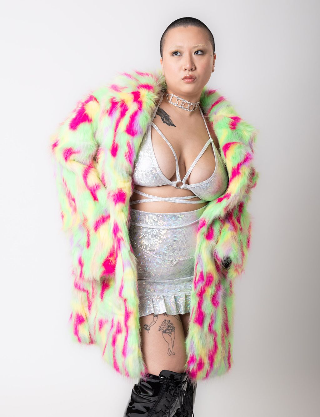 PARTY MONSTER FAUX FUR JACKET - MID LENGTH  MADE 4 U 