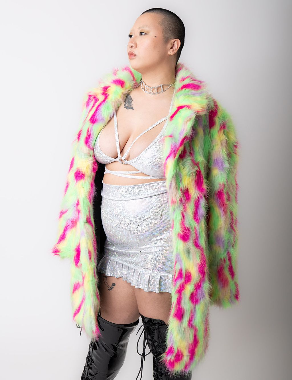 PARTY MONSTER FAUX FUR JACKET - MID LENGTH  MADE 4 U 