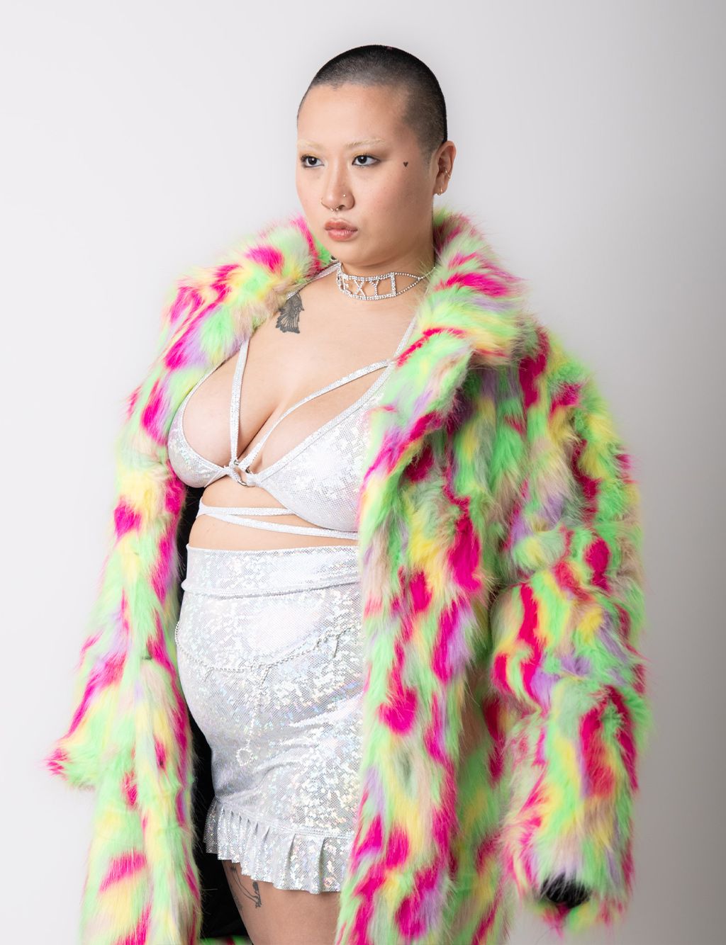 PARTY MONSTER FAUX FUR JACKET - MID LENGTH  MADE 4 U 