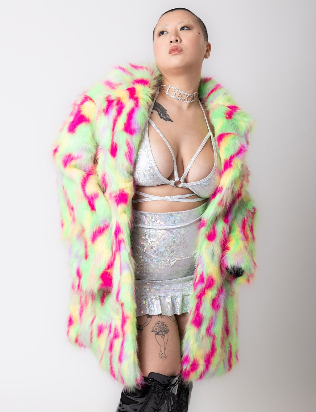 PARTY MONSTER FAUX FUR JACKET - MID LENGTH  MADE 4 U 