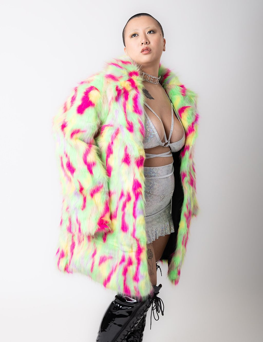 PARTY MONSTER FAUX FUR JACKET - MID LENGTH  MADE 4 U 