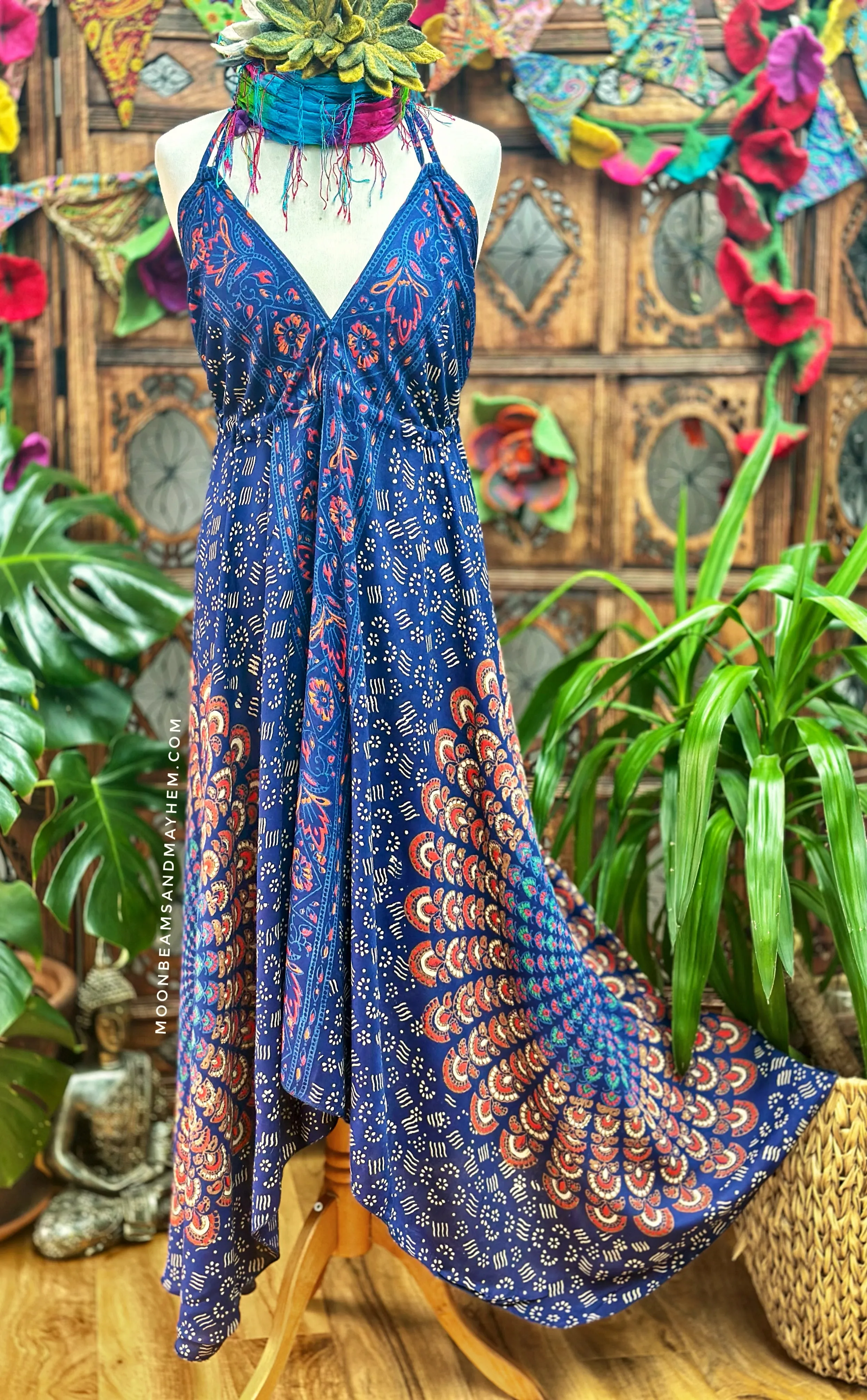 PERSIAN BLUE MANDALA MAXI DRESS UK 12 / 14 / 16