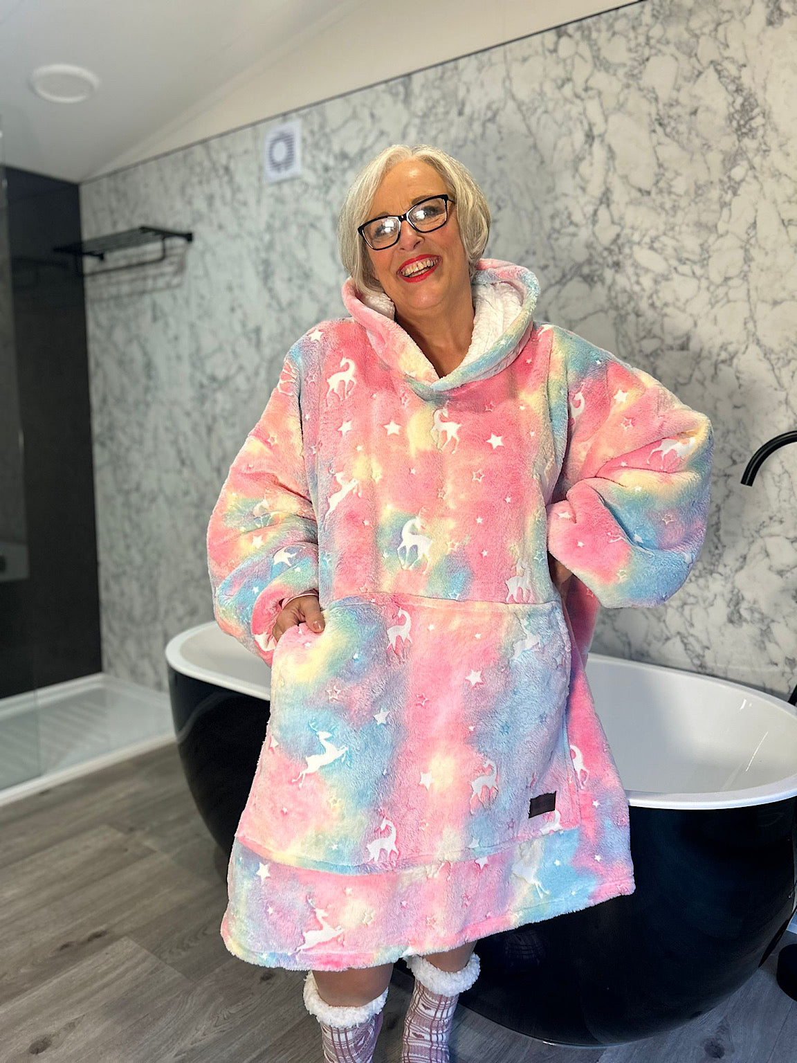 Pink Unicorn Oversized Blanket Hoodie