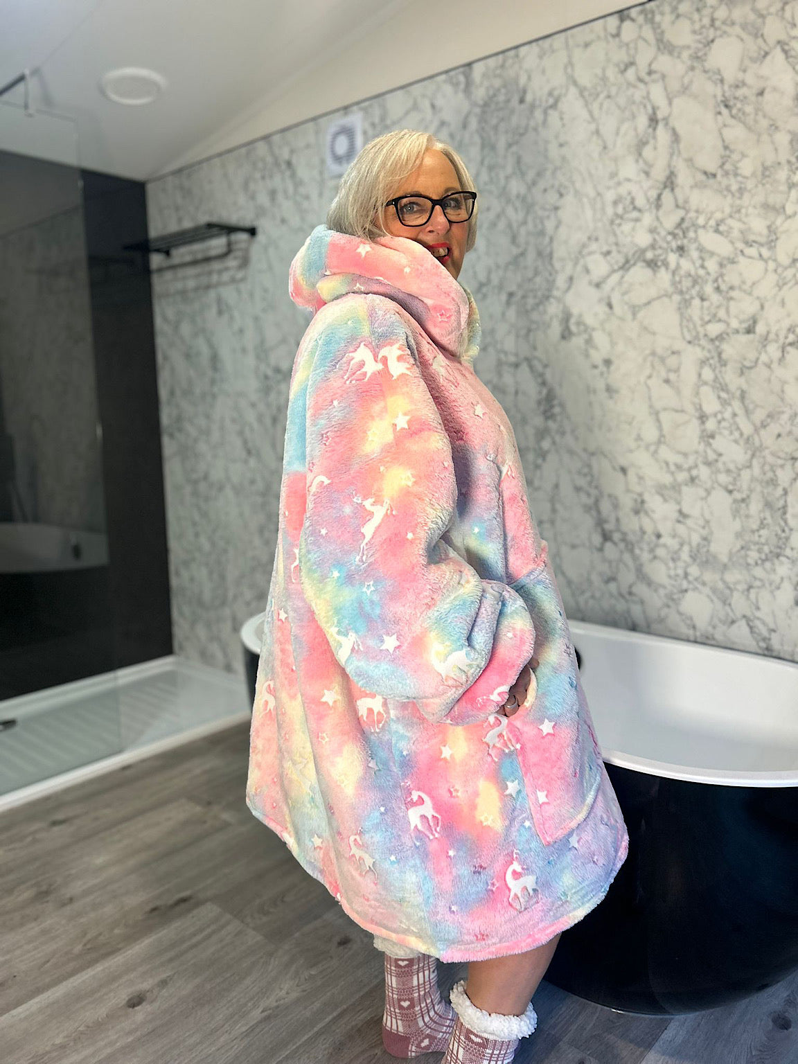 Pink Unicorn Oversized Blanket Hoodie