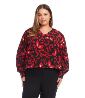 Plus Size V-Neck Blouse