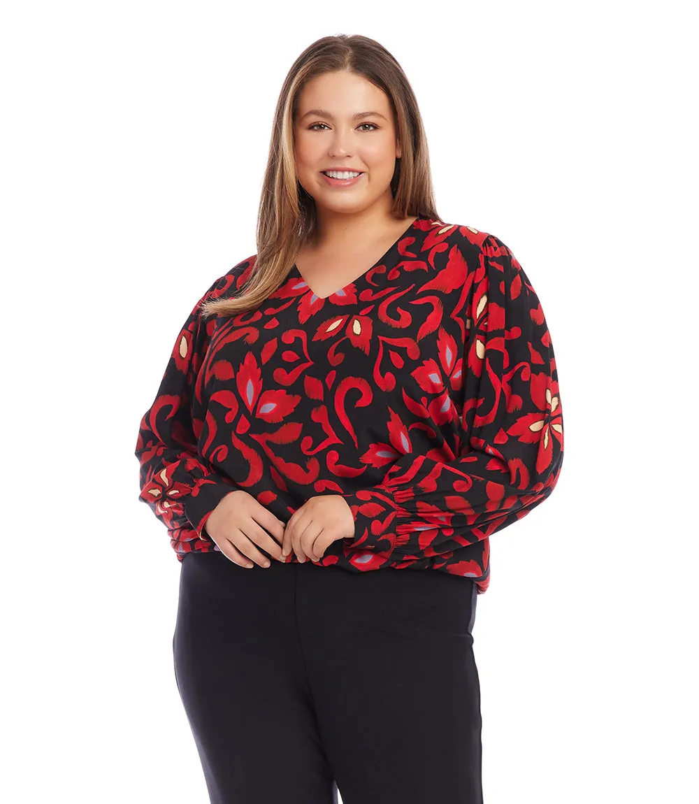 Plus Size V-Neck Blouse