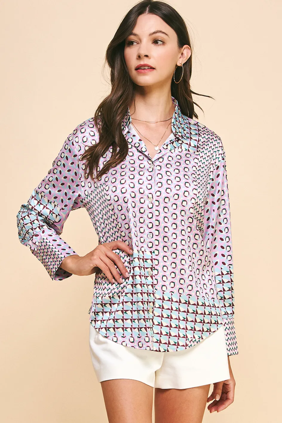 Print Button Down Shirt