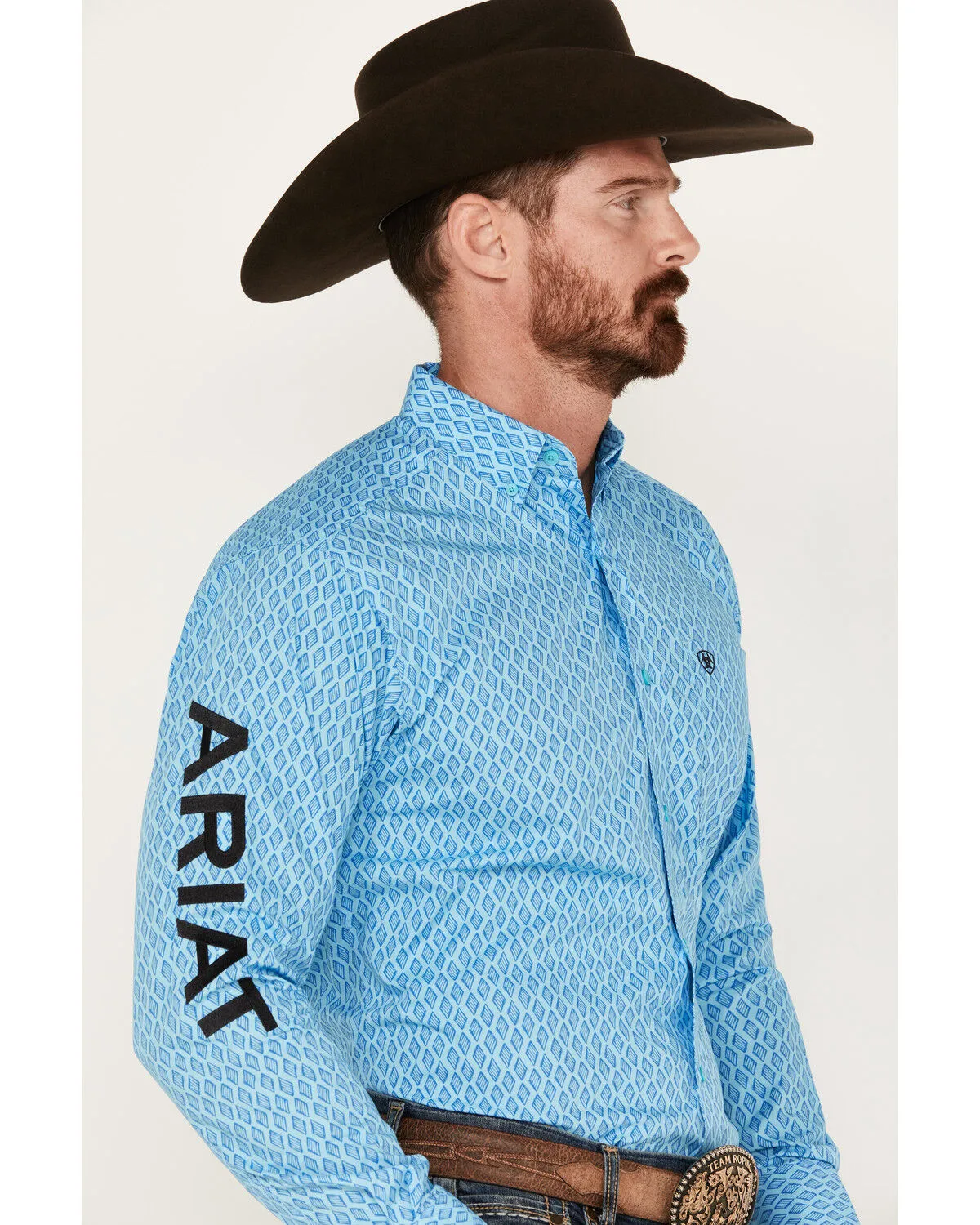 Product Name:  Ariat Men's Team Deandre Geo Print Long Sleeve Button-Down Shirt - Tall