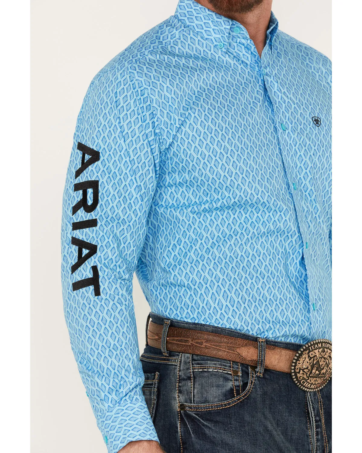 Product Name:  Ariat Men's Team Deandre Geo Print Long Sleeve Button-Down Shirt - Tall