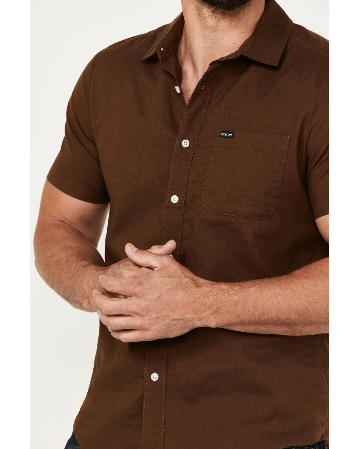 Product Name:  Brixton Men's Charter Solid Short Sleeve Button-Down Shirt