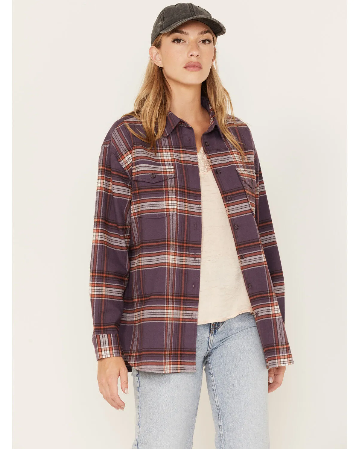 Product Name:  Cleo + Wolf Women's Plaid Print Oversized Long Sleeve Flannel Button Down Shirt