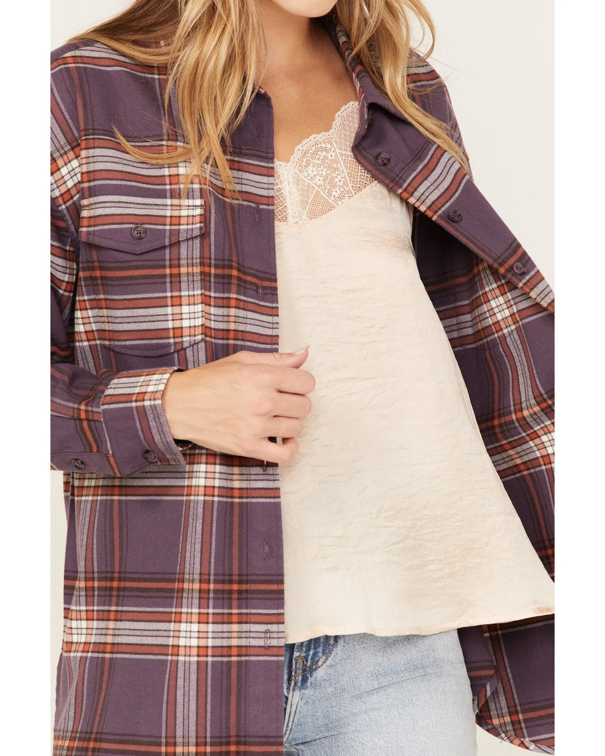 Product Name:  Cleo + Wolf Women's Plaid Print Oversized Long Sleeve Flannel Button Down Shirt