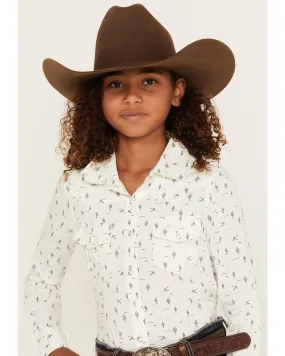 Product Name:  Shyanne Girls' Cactus Print Long Sleeve Western Button-Down Shirt