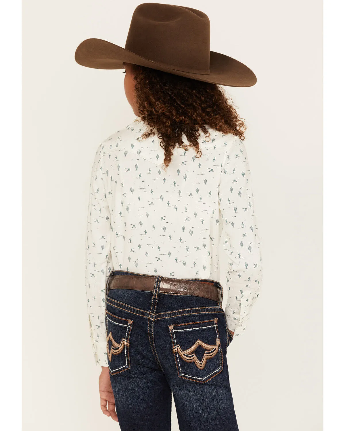 Product Name:  Shyanne Girls' Cactus Print Long Sleeve Western Button-Down Shirt