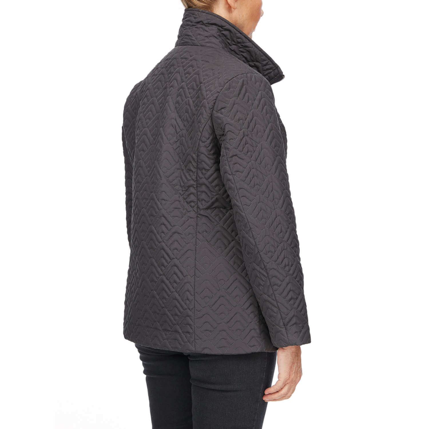 Quilted Coat - Charcoal