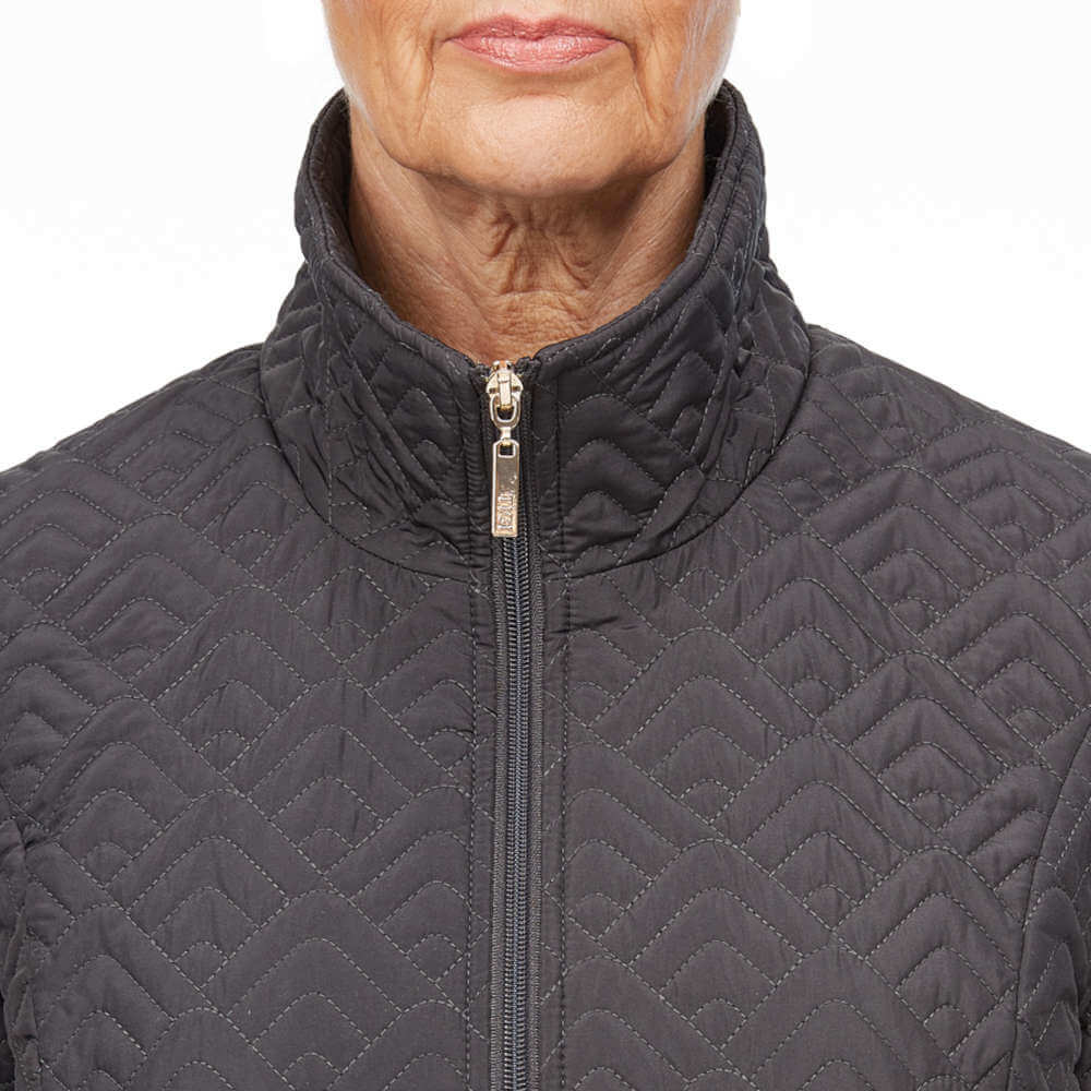 Quilted Coat - Charcoal