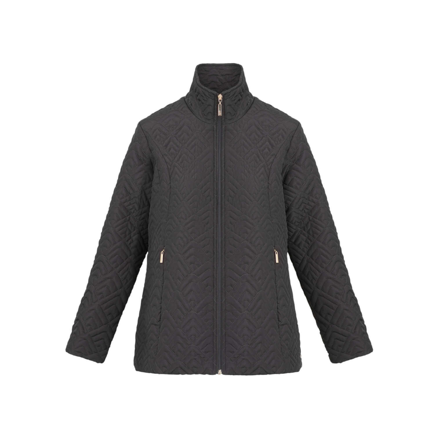 Quilted Coat - Charcoal