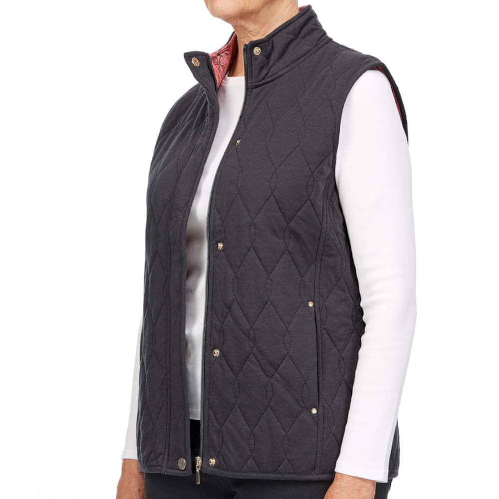 Quilted Gilet - Charcoal