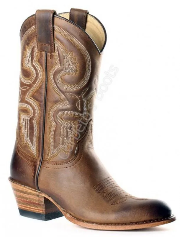 Sendra Boots ladies mid calf brown leather cowboy boots