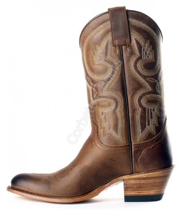 Sendra Boots ladies mid calf brown leather cowboy boots